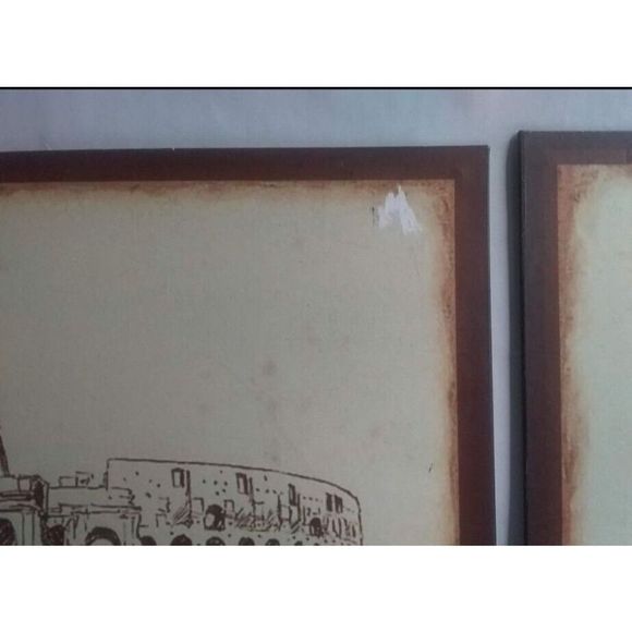 Rome London Metal Sign Art Home Decor 13" Set of 3 - Picture 7 of 7